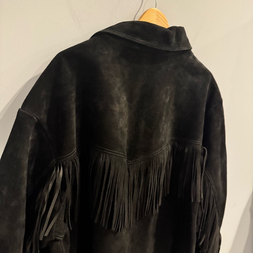 NWT Polo Ralph Lauren Fringe Suede Western Jacket in Black, Size XXL - Picture 13 of 16